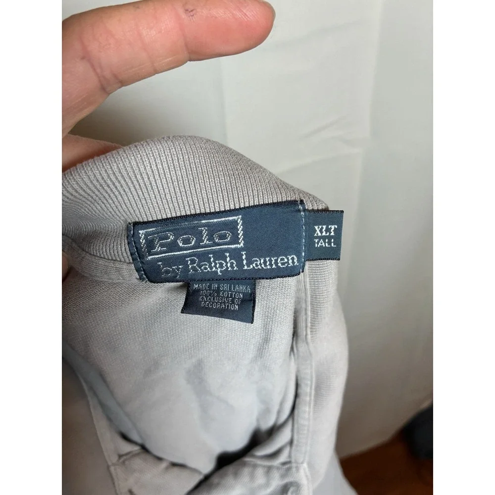 Polo Ralph‎ Lauren Shirt Mens XLT Tall Gray Short Sleeve Mesh Pony Logo Gray